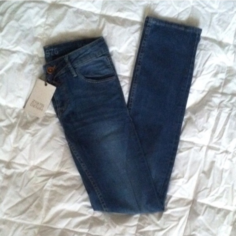 Medium Wash Straight Leg Jeans